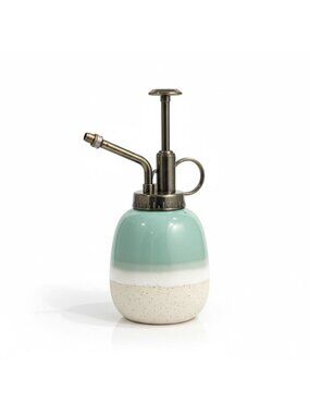 Ceramic & Metal Plant Misters With Gradient Green & White Finish Set Of 2 By Goo